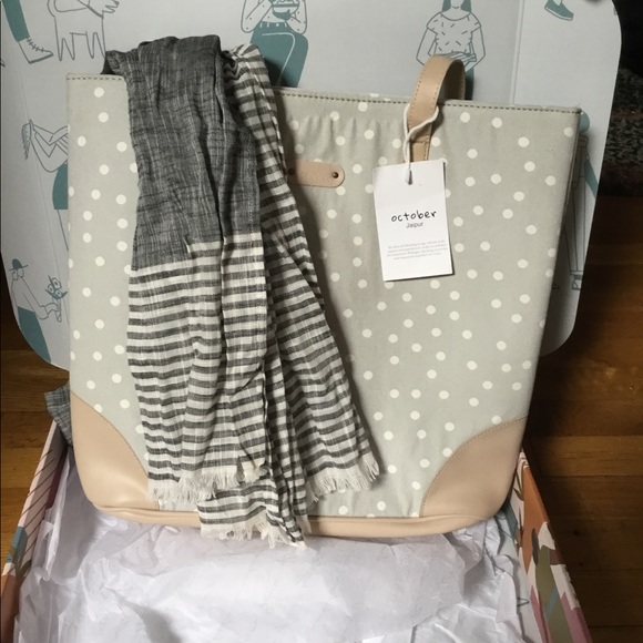 October Jaipur Handbags - October Jaipur tote and Bloom and Give scarf